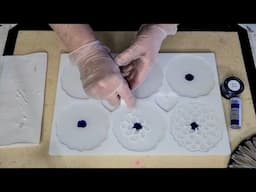 #2214 Set Of Six Resin Geode 3D Bloom Coasters
