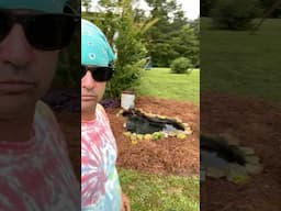 Almost done with the bait pond, i mean goldfish pond #outdoors #garden #landscape #watergarden