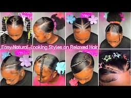Must watch 🎀 sleek relaxed hair compilation 🌸| Go-To Relaxed Hair Hairstyles🌺🤎