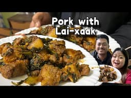 How to make PORK WITH LAI XAAK recipe// Tasty pork with mustard greens 🥬 full recipe in detail