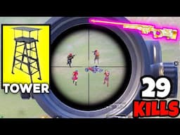 Awm + Tower is Automatic Chicken Dinner in BGMI • (29 KILLS) • BGMI Gameplay