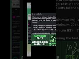 Congratulations Madhuli For Clearing NAATI Hindi With Online Coaching and 1 on 1 Feedback