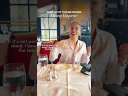 Dining Etiquette: Where should you put your belongings⁉️ #shorts #etiquette #manners #restaurant