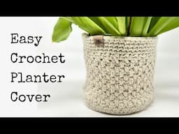 Beginner-Friendly Crochet Flower Pot Cozy! 🌿 Easy Crochet Planter Cover Tutorial