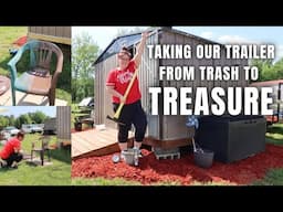 MOBILE HOME MAKEOVER TAKING OUR SINGLE WIDE FROM TRASH TO TREASURE! LANDSCAPING PROJECTS