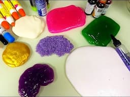 Making SLIMES - Bubblegum | Slushy | Glitter | Metallic | Gold