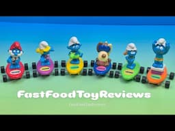 1996 SURFIN' SMURFS set of 6 HARDEE'S COLLECTIBLES VIDEO REVIEW