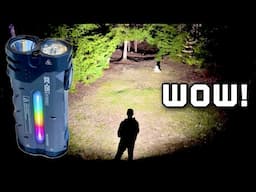 Impressive bright flashlight with flood spot RGB The loop gear SK05 pro helm NW Nichia 519A review