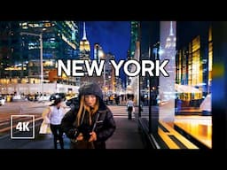 NEW YORK Relaxing Night Walk - 6th Avenue, MANHATTAN Tour NYC