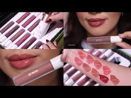 GRWM Cushion Tint Lip Swatches on light medium skintone
