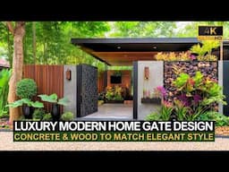 Modern Gate Ideas with Concrete & Wood to Match Luxury Homes with Elegant Style