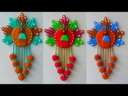 Elegant Woolen Peacock Wall Hanging  / Handmade Home Décor Art / Peacock wall hanging craft