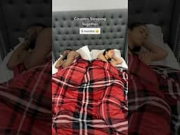 Couples sleeping together for the first time vs 1 year later😂 #shorts #couples