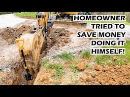 It Took TWO Days To Trench 700 Feet! - Caterpillar Excavator