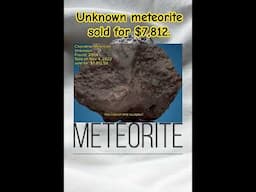 This unknown meteorite was sold for $7,812.50. #meteorite #meteor