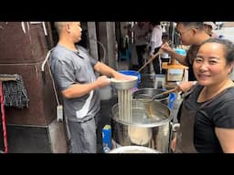 🇨🇳 🍜🌶 INCREDIBLE TRADITIONAL CHINESE NOODLES MADE BY HAND, CHINESE STREET FOOD, 4K HDR