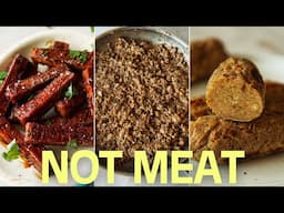 Delicious Mockmeats (Ground "Beef", "Sausage", and "Ribs")
