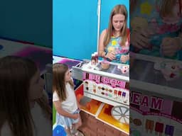 Assistant Serves up Strawberry Ice Cream slime to a New Customer #FamilyFun #SlimeShop #SummerJob