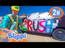 Blippi DESTROYS a Car & Paints GRAFFITI | Blippi and Meekah Best Friend Adventures | Educational TV