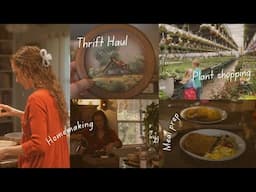 Thrift Haul, Plant Shopping & Cozy Homeschooling on a Rainy Spring Day