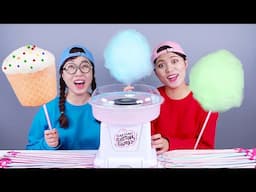 Cotton Candy Cloud Dessert Mukbang DONA