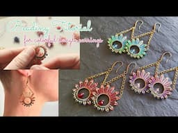 Beading Tutorial | how to bead playful dangle earrings, herringbone stitch design "Elaputra"