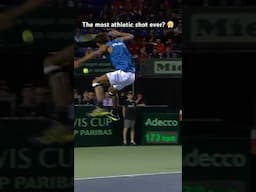 The jump, the height, the shot 🫢 #shorts #daviscup #gaelmonfils #trickshot #athlete