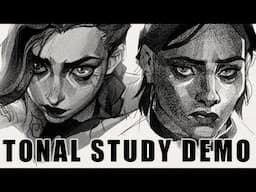 How To Study simplified SHADING // Tonal Sketching Realtime demo + chat