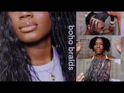 how to do boho box braids on yourself