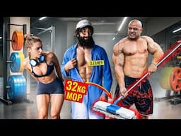 ELITE Powerlifter ANATOLY Use 32kg Mop | Pretended to be a CLEANER in a GYM #43