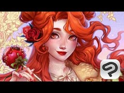 [CLIP STUDIO PAINT] Full Illustration process! Alphonse Mucha inspired artwork speedpaint
