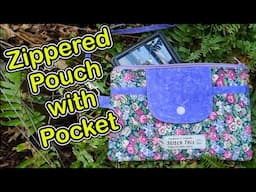DIY How to sew zippered cell/mobile phone pouch with front pocket Double storage bag with front flap