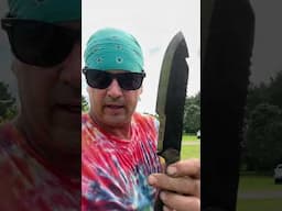 Cutting plastic with my survival knife #survival #knife #goldfishpond