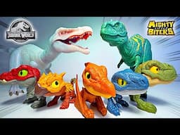 NEW Jurassic World Dinosaur Toys! Mighty Little Biters Pteranodon, Velociraptor, T-Rex, Spinosaurus