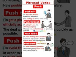Phrasal verbs in English | Phrasal verbs with sentences | Phrasal verbs for beginners #push