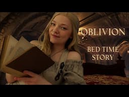 ASMR Oblivion Mum reads you to sleep📜 (fire crackling, face touching, book tracing)