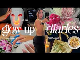 GLOW UP VLOG 🌱self care habits,  fit girl era, nails, diy flower bouquet + weekly workout routine