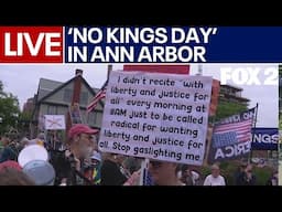 'No Kings Day' protest in Ann Arbor, Michigan