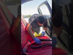 Mobile auto detailing ; steam cleaning vomit 🤢#trending #viral #youtubeshorts #detailing #asmr