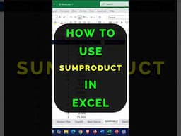 How to use SUMPRODUCT in Excel