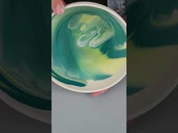 Pouring underglazes on pottery!