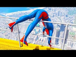 SPIDERMAN CRAZY JUMPS/FALLS #9 (GTA 5 Spider-Man Fails)