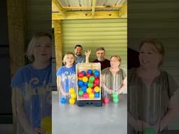 First to blindly fill their pipe with their colored ball, wins!! This was so fun with my parents!