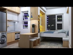 TINY APARTMENT 19sqm ( 204sqft MICRO APARTMENT TOUR ) | SPACE SAVING IDEAS | NEVER THINK TOO SMALL