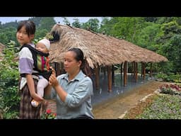 Sister Carrying Bella - Let Mom Build a Flower Garden - Clean The Floor | Lý Thị Ca