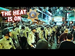 METRO POLICE pull up in riot gear on Fremont Street Las Vegas