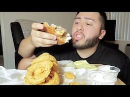 MUKBANG ONION RINGS & DOUBLE CHEESEBURGER