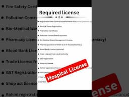 Hospital shuru karne ke liye jaruri license,  #smallbusinessideas #business #shorts