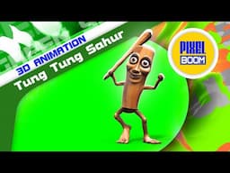 Green Screen Tung Tung Sahur - Meme Brainrot - 3D Animation PixelBoom