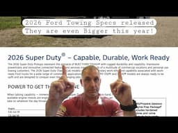 2026 Ford Super Duty Towing and Power ratings revealed!  Going bigger!